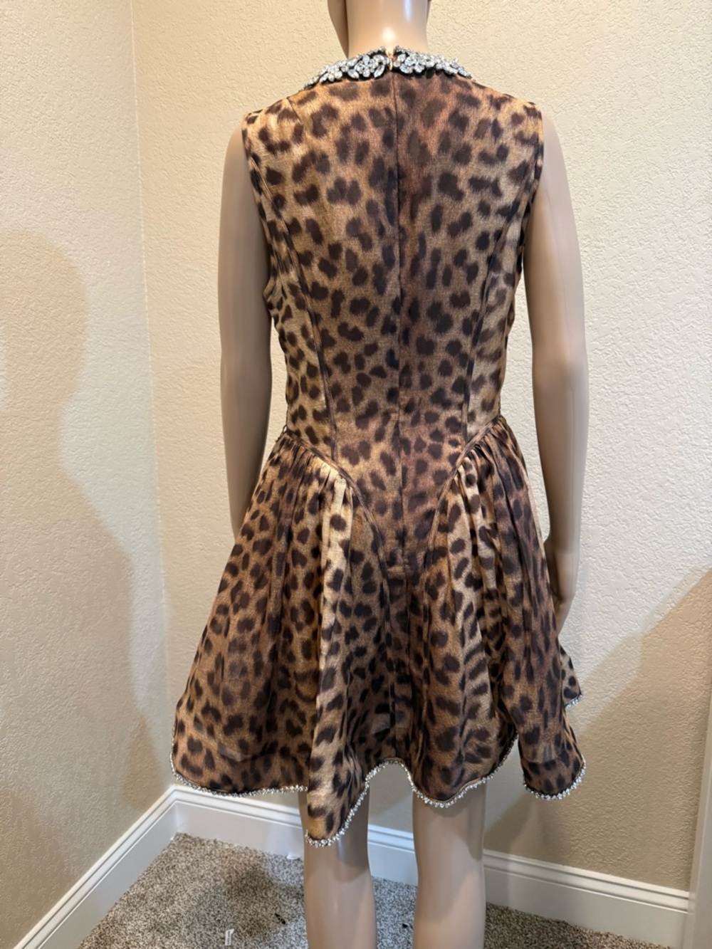 New! Zimmermann Designer Crush Panelled Mini Dress - Leopard Print Linen-Silk - Picture 5 of 7